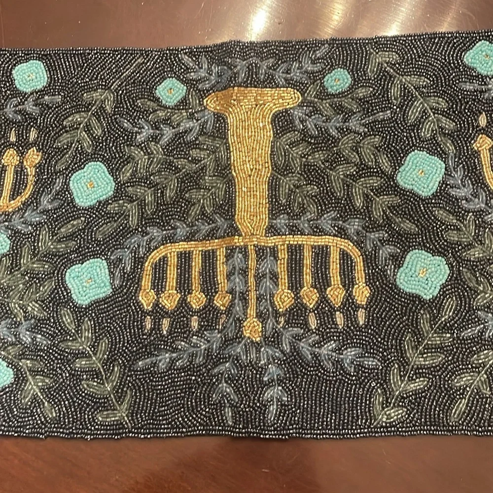 NWT celebrate together Hanukkah beaded runner